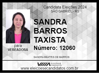 Candidato SANDRA BARROS  TAXISTA 2024 - SÃO GABRIEL - Eleições