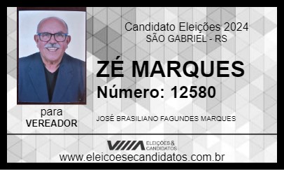 Candidato ZÉ MARQUES 2024 - SÃO GABRIEL - Eleições