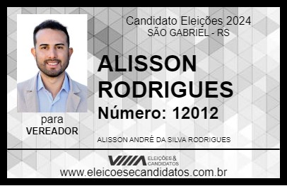 Candidato ALISSON RODRIGUES 2024 - SÃO GABRIEL - Eleições