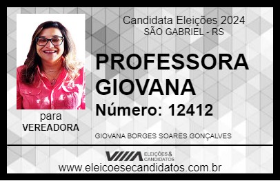 Candidato PROFESSORA GIOVANA 2024 - SÃO GABRIEL - Eleições