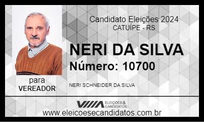 Candidato NERI FERROVIÁRIO 2024 - CATUÍPE - Eleições