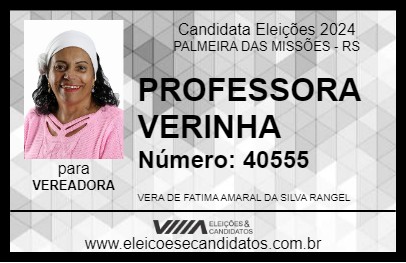 Candidato PROFESSORA VERINHA 2024 - PALMEIRA DAS MISSÕES - Eleições