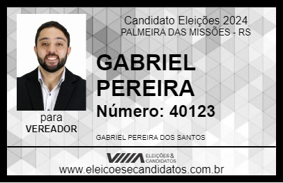 Candidato GABRIEL PEREIRA 2024 - PALMEIRA DAS MISSÕES - Eleições