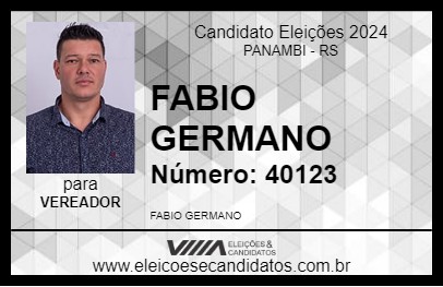 Candidato FABIO GERMANO 2024 - PANAMBI - Eleições