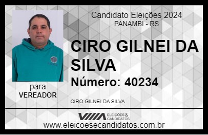 Candidato CIRO GILNEI DA SILVA 2024 - PANAMBI - Eleições