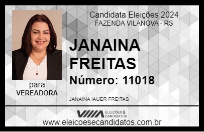 Candidato JANAINA FREITAS 2024 - FAZENDA VILANOVA - Eleições