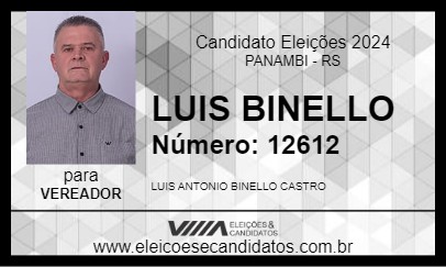 Candidato LUIS BINELLO 2024 - PANAMBI - Eleições