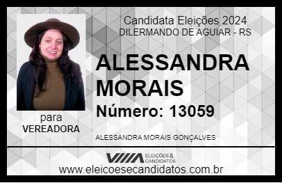 Candidato ALESSANDRA MORAIS 2024 - DILERMANDO DE AGUIAR - Eleições