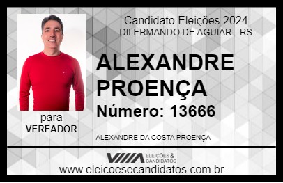 Candidato ALEXANDRE PROENÇA 2024 - DILERMANDO DE AGUIAR - Eleições