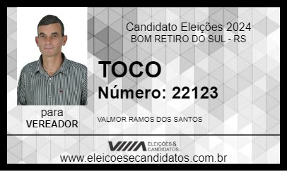 Candidato TOCO 2024 - BOM RETIRO DO SUL - Eleições