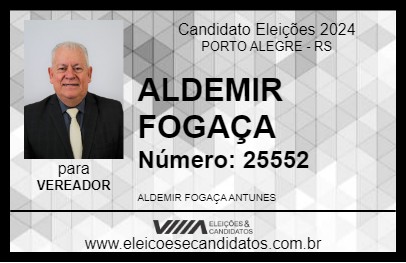 Candidato ALDEMIR FOGAÇA 2024 - PORTO ALEGRE - Eleições