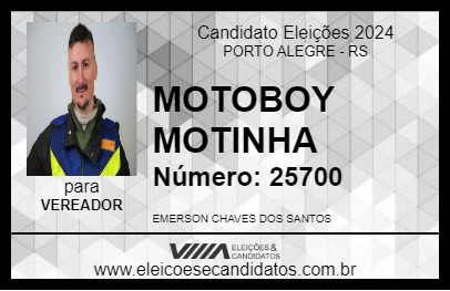 Candidato MOTOBOY MOTINHA 2024 - PORTO ALEGRE - Eleições