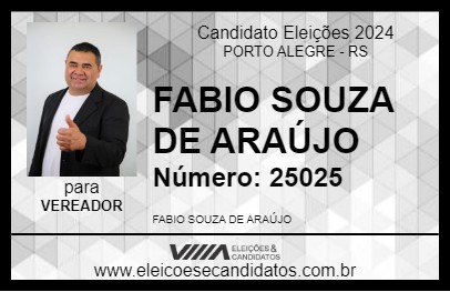 Candidato FABIO SOUZA DE ARAÚJO 2024 - PORTO ALEGRE - Eleições