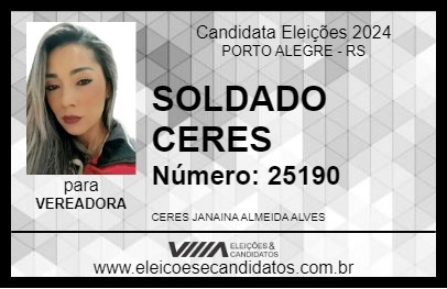 Candidato SOLDADO CERES 2024 - PORTO ALEGRE - Eleições