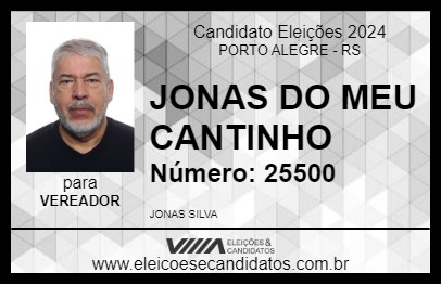 Candidato JONAS DO MEU CANTINHO 2024 - PORTO ALEGRE - Eleições