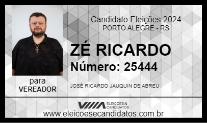 Candidato ZÉ RICARDO 2024 - PORTO ALEGRE - Eleições