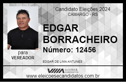 Candidato EDGAR BORRACHEIRO 2024 - CAMARGO - Eleições