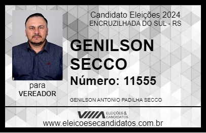 Candidato GENILSON SECCO 2024 - ENCRUZILHADA DO SUL - Eleições