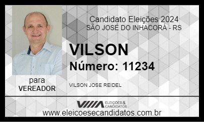 Candidato VILSON 2024 - SÃO JOSÉ DO INHACORÁ - Eleições