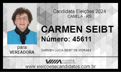 Candidato CARMEN SEIBT 2024 - CANELA - Eleições