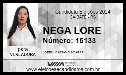 Candidato NEGA LORE 2024 - CAIBATÉ - Eleições