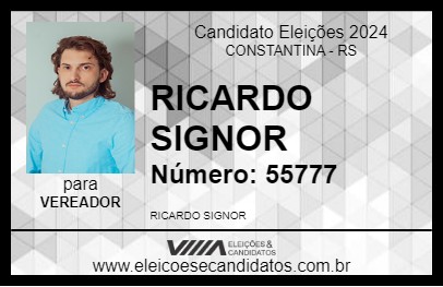 Candidato RICARDO SIGNOR 2024 - CONSTANTINA - Eleições