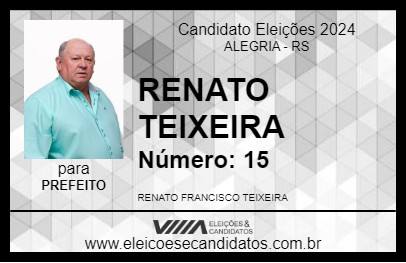 Candidato RENATO TEIXEIRA 2024 - ALEGRIA - Eleições