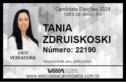 Candidato TANIA ZDRUISKOSKI 2024 - TRÊS DE MAIO - Eleições