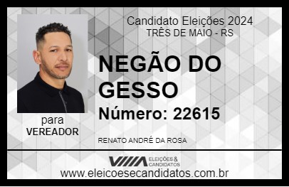 Candidato NEGÃO DO GESSO 2024 - TRÊS DE MAIO - Eleições