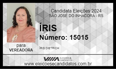 Candidato ÍRIS 2024 - SÃO JOSÉ DO INHACORÁ - Eleições