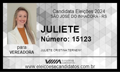 Candidato JULIETE 2024 - SÃO JOSÉ DO INHACORÁ - Eleições