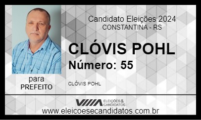 Candidato CLÓVIS POHL 2024 - CONSTANTINA - Eleições