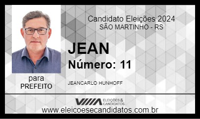 Candidato JEAN 2024 - SÃO MARTINHO - Eleições