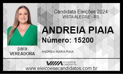 Candidato ANDREIA PIAIA 2024 - VISTA ALEGRE - Eleições