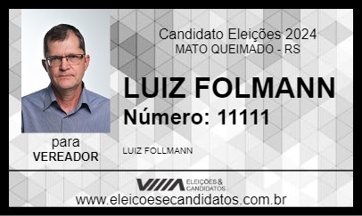 Candidato LUIZ FOLMANN 2024 - MATO QUEIMADO - Eleições