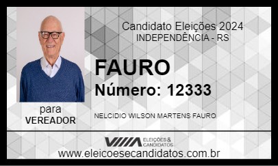 Candidato FAURO 2024 - INDEPENDÊNCIA - Eleições