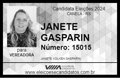 Candidato JANETE GASPARIN 2024 - CANELA - Eleições