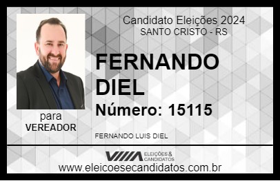 Candidato FERNANDO DIEL 2024 - SANTO CRISTO - Eleições