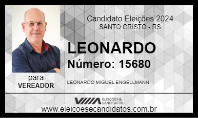 Candidato LEONARDO 2024 - SANTO CRISTO - Eleições