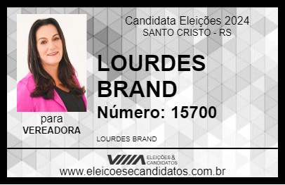 Candidato LOURDES BRAND 2024 - SANTO CRISTO - Eleições