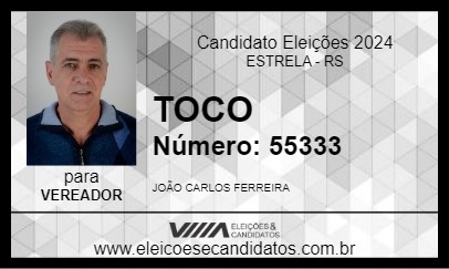 Candidato TOCO 2024 - ESTRELA - Eleições