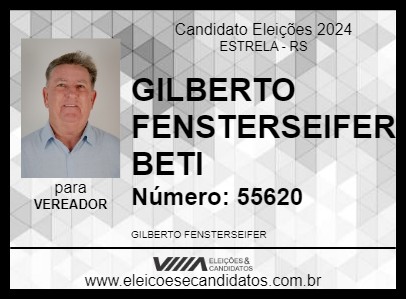 Candidato GILBERTO FENSTERSEIFER BETI 2024 - ESTRELA - Eleições