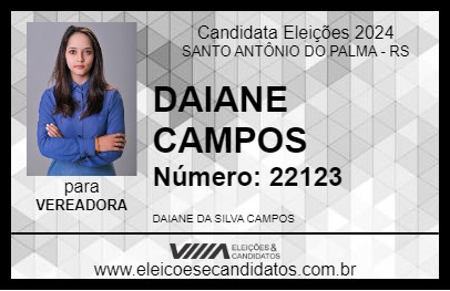 Candidato DAIANE CAMPOS 2024 - SANTO ANTÔNIO DO PALMA - Eleições