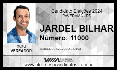 Candidato JARDEL BILHAR 2024 - PAVERAMA - Eleições