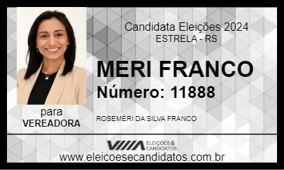 Candidato MERI FRANCO 2024 - ESTRELA - Eleições