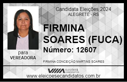 Candidato FIRMINA SOARES (FUCA) 2024 - ALEGRETE - Eleições