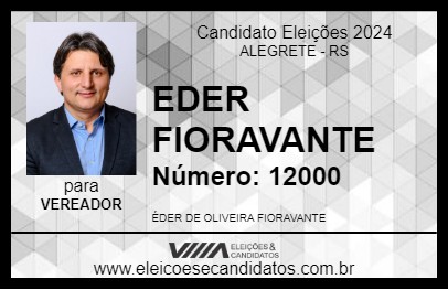 Candidato EDER FIORAVANTE 2024 - ALEGRETE - Eleições