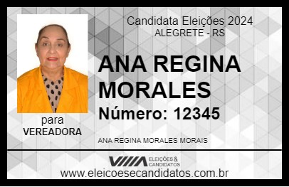 Candidato ANA REGINA MORALES 2024 - ALEGRETE - Eleições