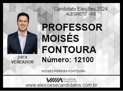 Candidato PROFESSOR MOISÉS FONTOURA  2024 - ALEGRETE - Eleições