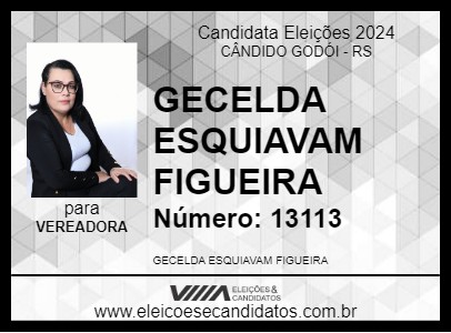 Candidato GECELDA ESQUIAVAM FIGUEIRA 2024 - CÂNDIDO GODÓI - Eleições